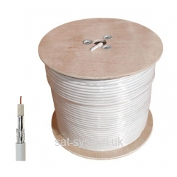Kabel koncentryczny RG6 Tri Shield FBF biały lub czarny TriShield na metry + 2x koncowka